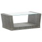 4-tlg. Garten-Lounge-Set mit Auflagen Poly Rattan Grau 4-tlg. Garten-Lounge-Set mit Auflagen Poly Rattan Grau