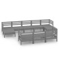 vidaXL 10-tlg. Garten-Lounge-Set Grau Massivholz Kiefer vidaXL 10-tlg. Garten-Lounge-Set Grau Massivholz Kiefer