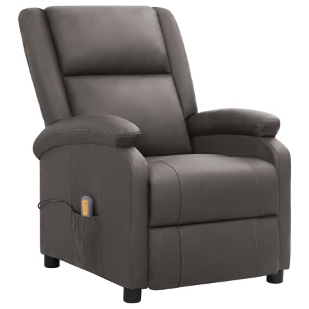 vidaXL Massagesessel Grau Echtleder