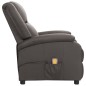 vidaXL Massagesessel Grau Echtleder vidaXL Massagesessel Grau Echtleder