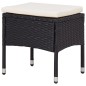 5-tlg. Garten-Essgruppe Schwarz Poly Rattan Akazie Massivholz 5-tlg. Garten-Essgruppe Schwarz Poly Rattan Akazie Massivholz