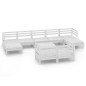 vidaXL 10-tlg. Garten-Lounge-Set Weiß Massivholz Kiefer vidaXL 10-tlg. Garten-Lounge-Set Weiß Massivholz Kiefer