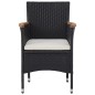 5-tlg. Garten-Essgruppe Schwarz Poly Rattan Akazie Massivholz 5-tlg. Garten-Essgruppe Schwarz Poly Rattan Akazie Massivholz