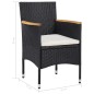 5-tlg. Garten-Essgruppe Schwarz Poly Rattan Akazie Massivholz 5-tlg. Garten-Essgruppe Schwarz Poly Rattan Akazie Massivholz