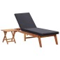 Sonnenliege mit Tisch Poly Rattan und Massivholz Akazie Sonnenliege mit Tisch Poly Rattan und Massivholz Akazie