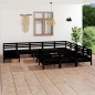 vidaXL 12-tlg. Garten-Lounge-Set Schwarz Massivholz Kiefer vidaXL 12-tlg. Garten-Lounge-Set Schwarz Massivholz Kiefer