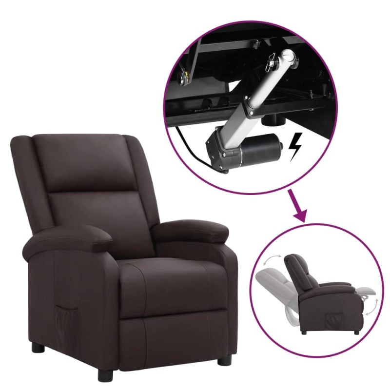 vidaXL Aufstehsessel Braun Echtleder vidaXL Aufstehsessel Braun Echtleder