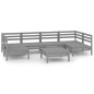 vidaXL 7-tlg. Garten-Lounge-Set Grau Massivholz Kiefer vidaXL 7-tlg. Garten-Lounge-Set Grau Massivholz Kiefer