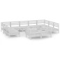 vidaXL 12-tlg. Garten-Lounge-Set Weiß Massivholz Kiefer vidaXL 12-tlg. Garten-Lounge-Set Weiß Massivholz Kiefer