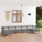 vidaXL 7-tlg. Garten-Lounge-Set Grau Massivholz Kiefer vidaXL 7-tlg. Garten-Lounge-Set Grau Massivholz Kiefer