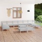 vidaXL 13-tlg. Garten-Lounge-Set Weiß Massivholz Kiefer vidaXL 13-tlg. Garten-Lounge-Set Weiß Massivholz Kiefer