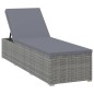 Sonnenliege mit Auflage und Teetisch Poly Rattan Grau Sonnenliege mit Auflage und Teetisch Poly Rattan Grau