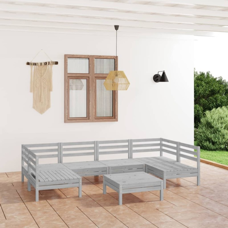 vidaXL 7-tlg. Garten-Lounge-Set Weiß Massivholz Kiefer vidaXL 7-tlg. Garten-Lounge-Set Weiß Massivholz Kiefer