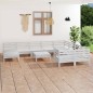 vidaXL 11-tlg. Garten-Lounge-Set Weiß Massivholz Kiefer vidaXL 11-tlg. Garten-Lounge-Set Weiß Massivholz Kiefer