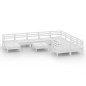 vidaXL 11-tlg. Garten-Lounge-Set Weiß Massivholz Kiefer vidaXL 11-tlg. Garten-Lounge-Set Weiß Massivholz Kiefer