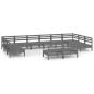 vidaXL 12-tlg. Garten-Lounge-Set Grau Massivholz Kiefer vidaXL 12-tlg. Garten-Lounge-Set Grau Massivholz Kiefer