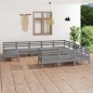 vidaXL 11-tlg. Garten-Lounge-Set Grau Massivholz Kiefer vidaXL 11-tlg. Garten-Lounge-Set Grau Massivholz Kiefer