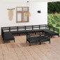 vidaXL 12-tlg. Garten-Lounge-Set Schwarz Massivholz Kiefer vidaXL 12-tlg. Garten-Lounge-Set Schwarz Massivholz Kiefer