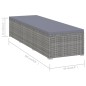 Sonnenliege mit Auflage und Teetisch Poly Rattan Grau Sonnenliege mit Auflage und Teetisch Poly Rattan Grau