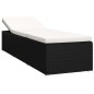 Sonnenliege mit Auflage und Teetisch Poly Rattan Cremeweiß Sonnenliege mit Auflage und Teetisch Poly Rattan Cremeweiß