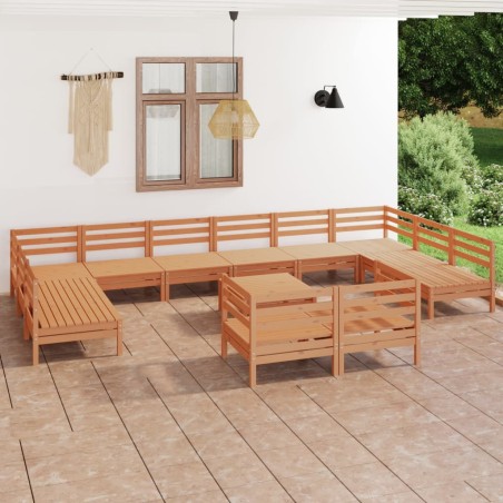 vidaXL 13-tlg. Garten-Lounge-Set Honigbraun Massivholz Kiefer