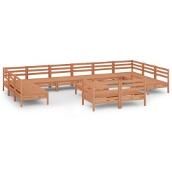 vidaXL 13-tlg. Garten-Lounge-Set Honigbraun Massivholz Kiefer