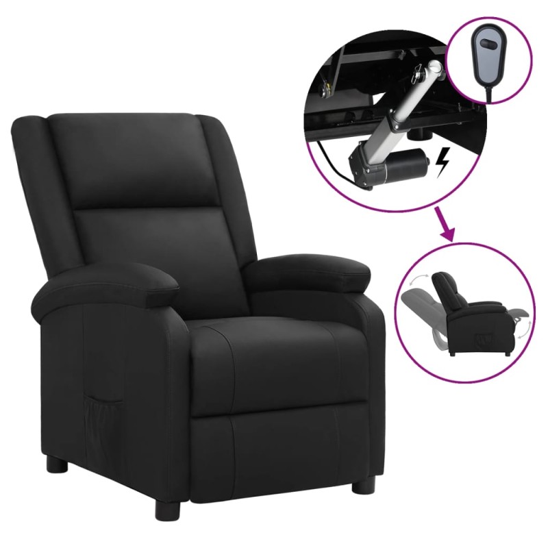 vidaXL Relaxsessel Elektrisch Schwarz Echtleder vidaXL Relaxsessel Elektrisch Schwarz Echtleder