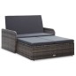 vidaXL 2-tlg. Garten-Lounge-Set mit Auflagen Poly Rattan Grau vidaXL 2-tlg. Garten-Lounge-Set mit Auflagen Poly Rattan Grau