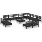 vidaXL 13-tlg. Garten-Lounge-Set Massivholz Kiefer Schwarz vidaXL 13-tlg. Garten-Lounge-Set Massivholz Kiefer Schwarz
