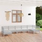 vidaXL 7-tlg. Garten-Lounge-Set Weiß Massivholz Kiefer vidaXL 7-tlg. Garten-Lounge-Set Weiß Massivholz Kiefer