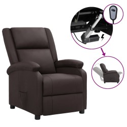 vidaXL Relaxsessel Elektrisch Braun Echtleder