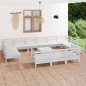vidaXL 14-tlg. Garten-Lounge-Set Weiß Massivholz Kiefer vidaXL 14-tlg. Garten-Lounge-Set Weiß Massivholz Kiefer