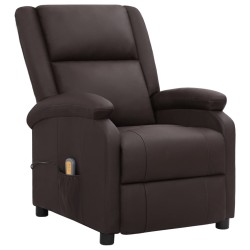 vidaXL Massagesessel Elektrisch Braun Echtleder