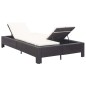 2-Personen-Sonnenliege mit Auflage Schwarz Poly Rattan 2-Personen-Sonnenliege mit Auflage Schwarz Poly Rattan