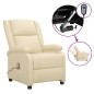 vidaXL Massagesessel Elektrisch Creme Echtleder vidaXL Massagesessel Elektrisch Creme Echtleder