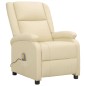 vidaXL Massagesessel Elektrisch Creme Echtleder vidaXL Massagesessel Elektrisch Creme Echtleder