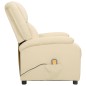 vidaXL Massagesessel Elektrisch Creme Echtleder vidaXL Massagesessel Elektrisch Creme Echtleder