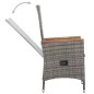 7-tlg. Garten-Essgruppe mit Auflagen Poly Rattan Grau 7-tlg. Garten-Essgruppe mit Auflagen Poly Rattan Grau