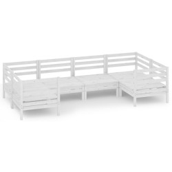 vidaXL 6-tlg. Garten-Lounge-Set Weiß Massivholz Kiefer