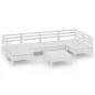 vidaXL 7-tlg. Garten-Lounge-Set Weiß Massivholz Kiefer vidaXL 7-tlg. Garten-Lounge-Set Weiß Massivholz Kiefer