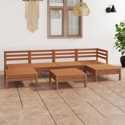 vidaXL 7-tlg. Garten-Lounge-Set Honigbraun Massivholz Kiefer