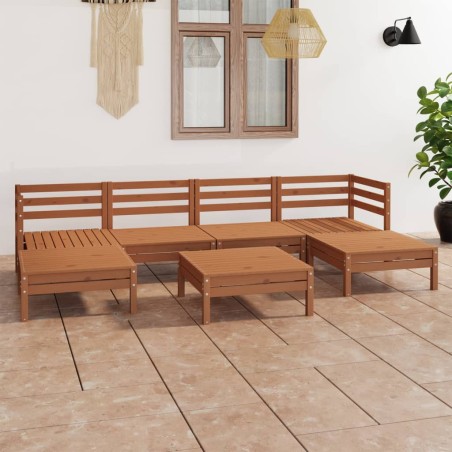 vidaXL 7-tlg. Garten-Lounge-Set Honigbraun Massivholz Kiefer