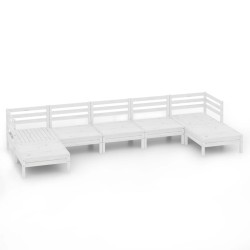 vidaXL 7-tlg. Garten-Lounge-Set Weiß Massivholz Kiefer