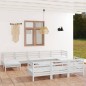 vidaXL 11-tlg. Garten-Lounge-Set Weiß Massivholz Kiefer vidaXL 11-tlg. Garten-Lounge-Set Weiß Massivholz Kiefer