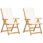 Verstellbare Gartenstühle 2 Stk. Braun Massivholz Akazie Verstellbare Gartenstühle 2 Stk. Braun Massivholz Akazie