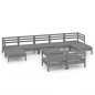 vidaXL 10-tlg. Garten-Lounge-Set Grau Massivholz Kiefer vidaXL 10-tlg. Garten-Lounge-Set Grau Massivholz Kiefer
