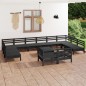 vidaXL 13-tlg. Garten-Lounge-Set Schwarz Massivholz Kiefer vidaXL 13-tlg. Garten-Lounge-Set Schwarz Massivholz Kiefer