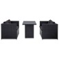 3-tlg. Garten-Lounge-Set mit Auflagen Poly Rattan Schwarz 3-tlg. Garten-Lounge-Set mit Auflagen Poly Rattan Schwarz