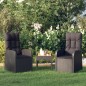 vidaXL Garten-Liegestühle 2 Stk. mit Auflagen Poly Rattan Schwarz vidaXL Garten-Liegestühle 2 Stk. mit Auflagen Poly Rattan Schwarz