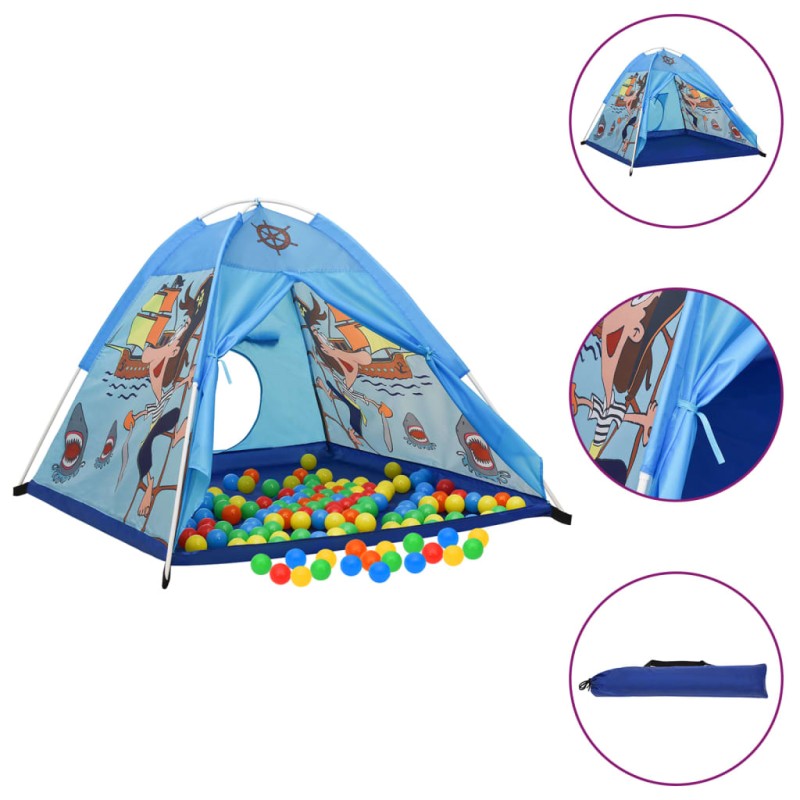 vidaXL Spielzelt mit 250 Bällen Blau 120x120x90 cm vidaXL Spielzelt mit 250 Bällen Blau 120x120x90 cm